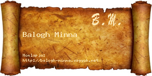 Balogh Minna névjegykártya
